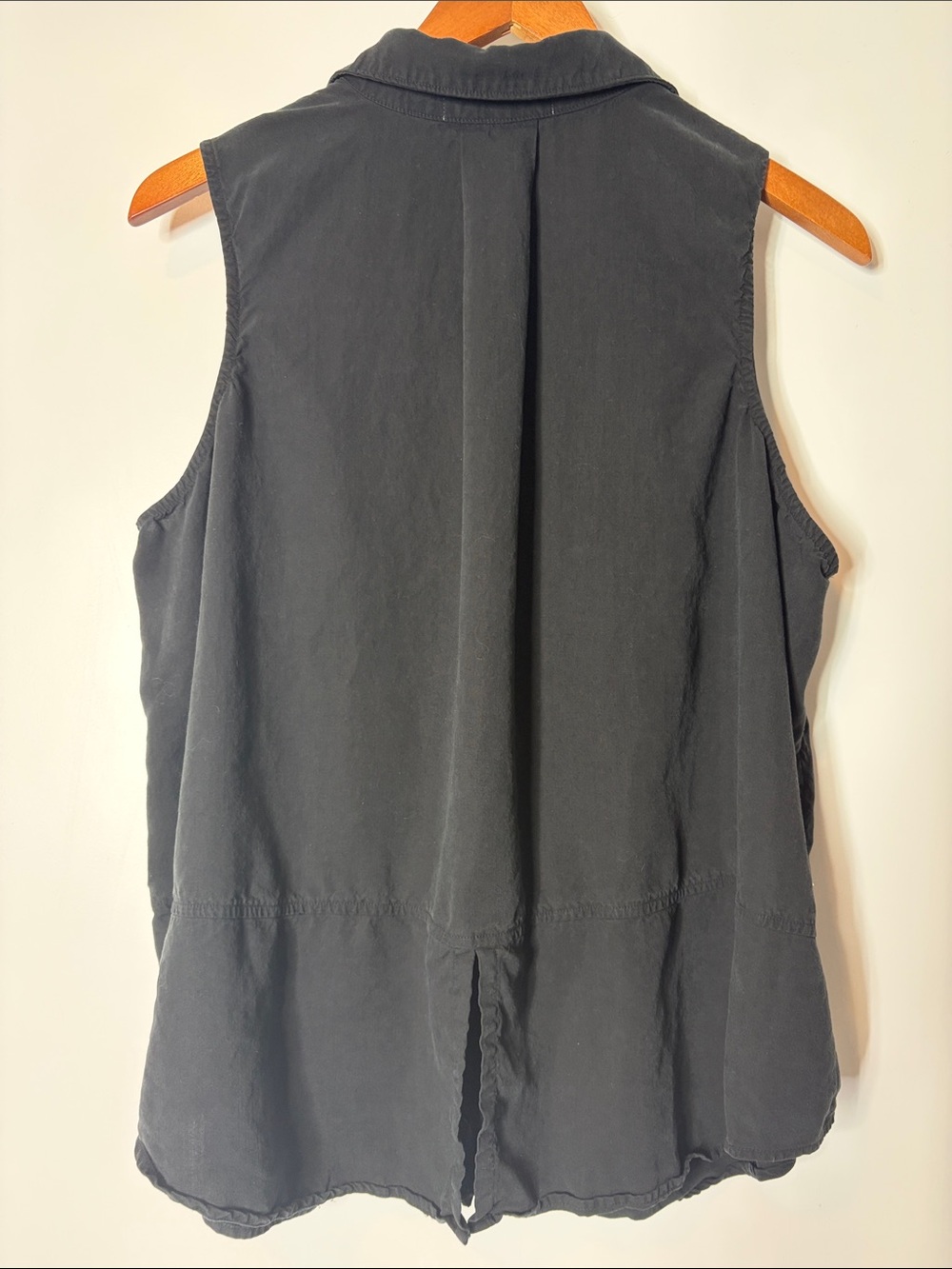 cloth & stone Black Sleeveless Button-Front Utility Shirt size 1X - Picture 3 of 6
